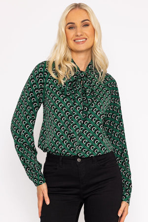 Carraig Donn Heritage Print Blouse in Green