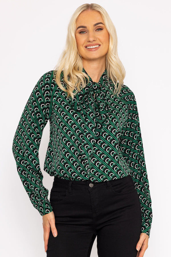 Carraig Donn Heritage Print Blouse in Green