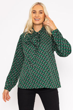 Carraig Donn Heritage Print Blouse in Green