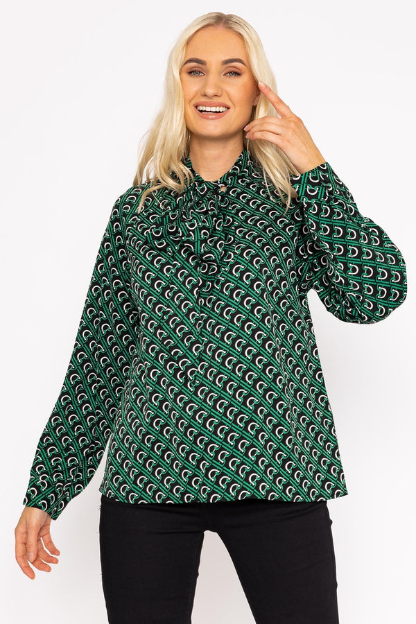 Carraig Donn Heritage Print Blouse in Green
