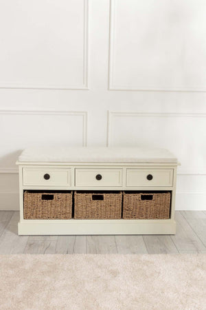 Carraig Donn Hetty Cream Bench With Drawers