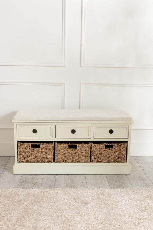 Hetty Cream Bench With Drawers