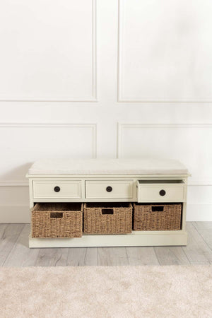 Carraig Donn Hetty Cream Bench With Drawers
