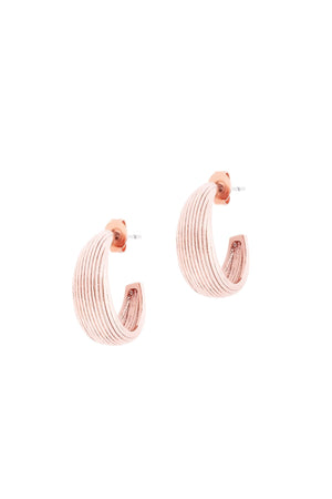 Carraig Donn Hoop Shell Earrings in Rose Gold