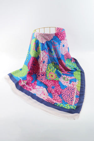 Carraig Donn Hydrangea Print Scarf in Navy