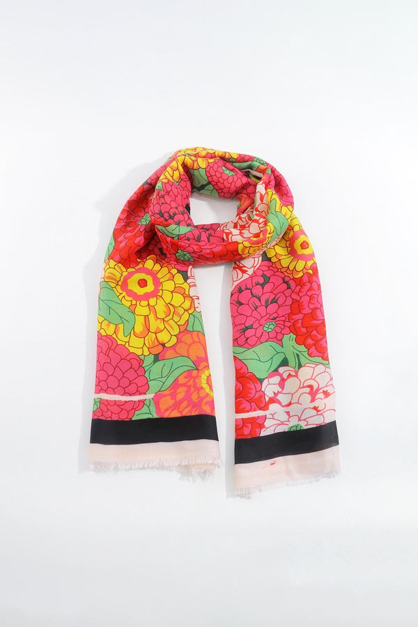 Carraig Donn Hydrangea Print Scarf in Pink