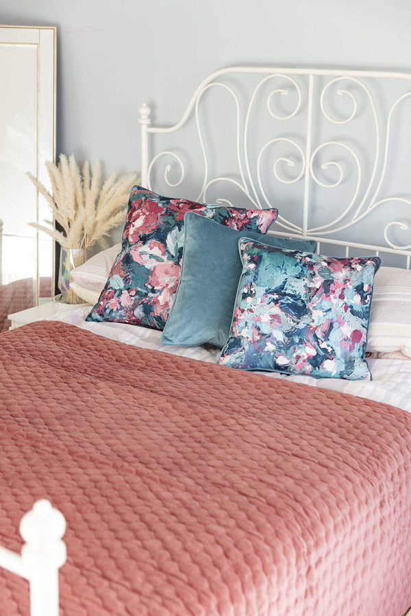 Carraig Donn Indie 58x58cm Cushion in Blush and Sage