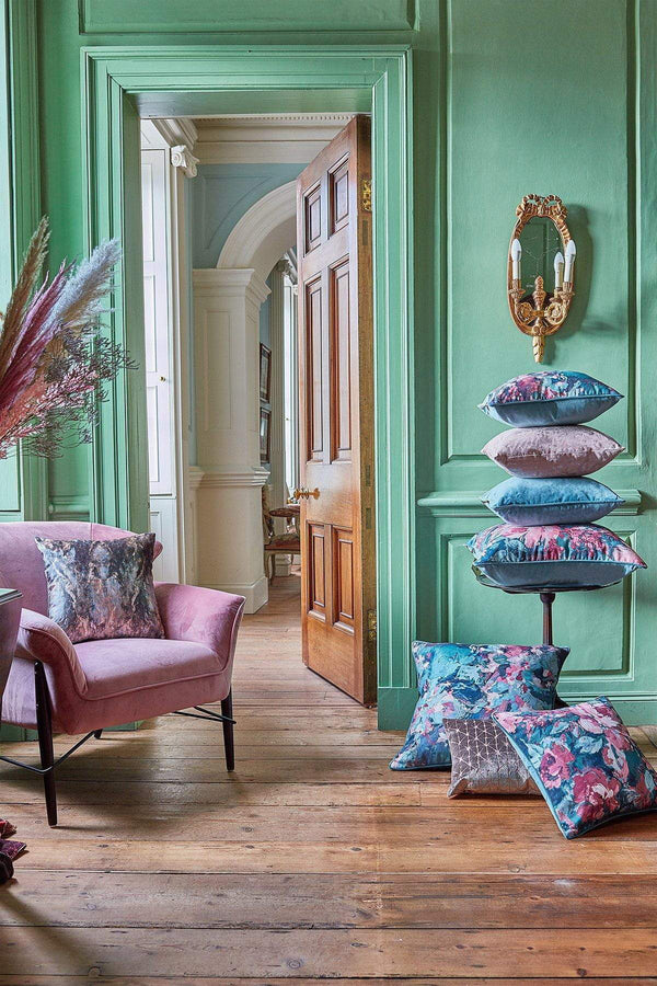 Carraig Donn Indie 58x58cm Cushion in Blush and Sage