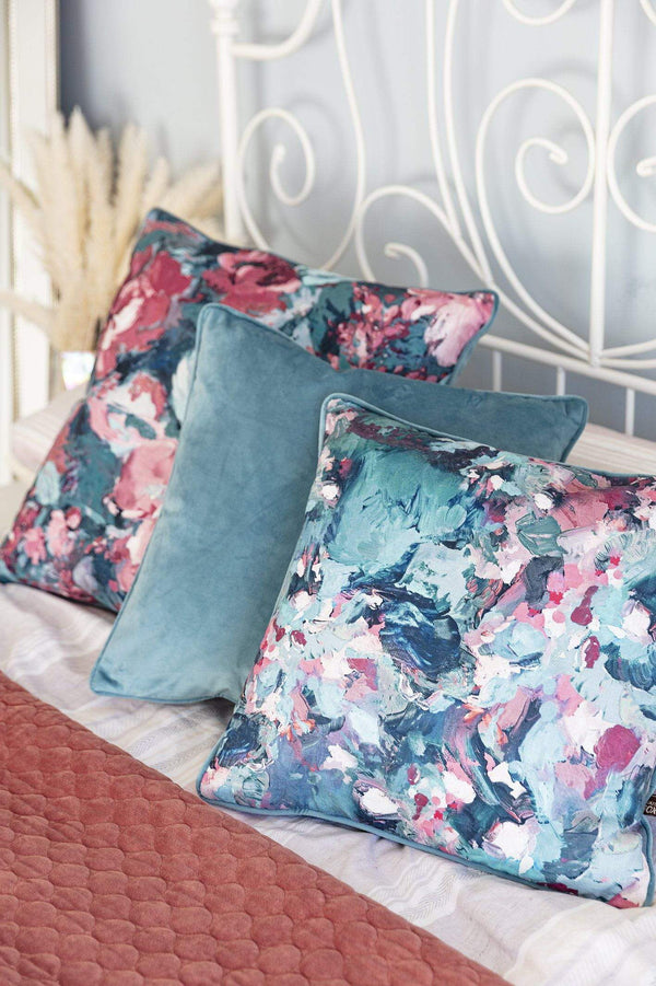 Carraig Donn Indie 58x58cm Cushion in Blush and Sage