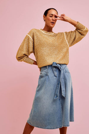 Carraig Donn Inoa Midi Denim Skirt