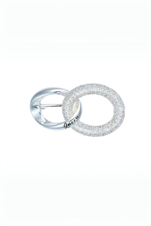 Carraig Donn Interlinking Oval Silver Brooch