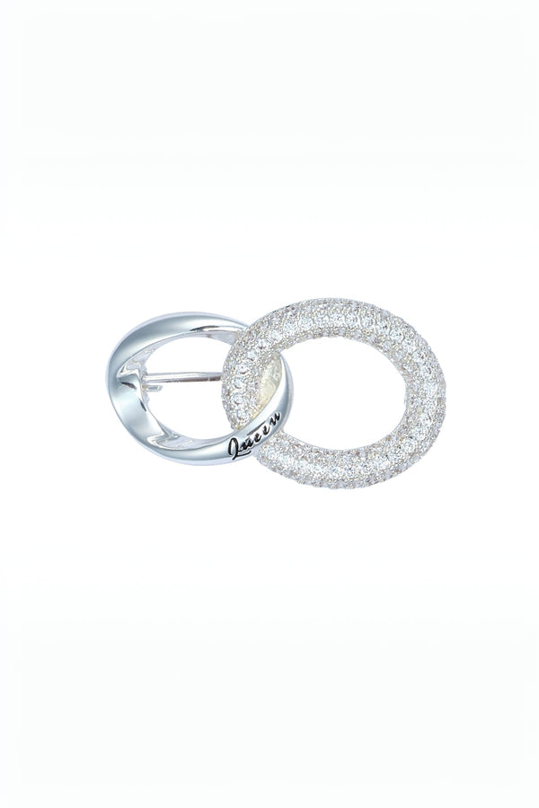 Carraig Donn Interlinking Oval Silver Brooch