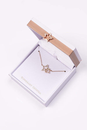 Carraig Donn Interlocking Star Pendant in Rose Gold