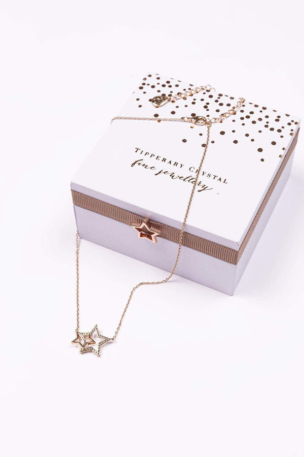 Carraig Donn Interlocking Star Pendant in Rose Gold