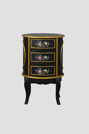 Carraig Donn Isabel Round Black 3 Drawer Cabinet
