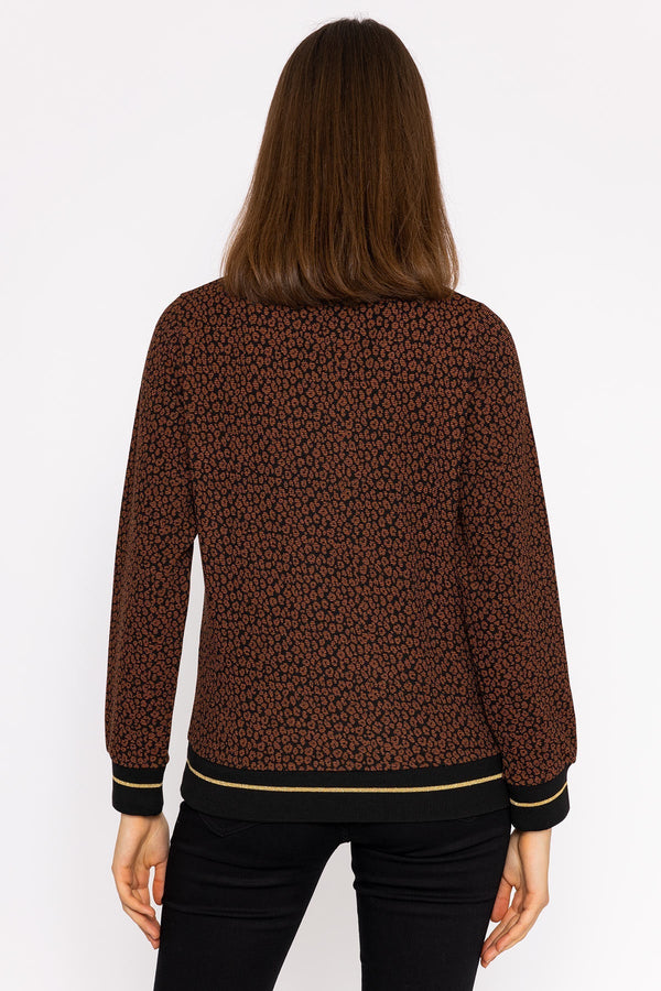 Carraig Donn Jacquard Crew Neck in Leopard Print