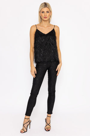 Carraig Donn Juliette Singlet Top in Black