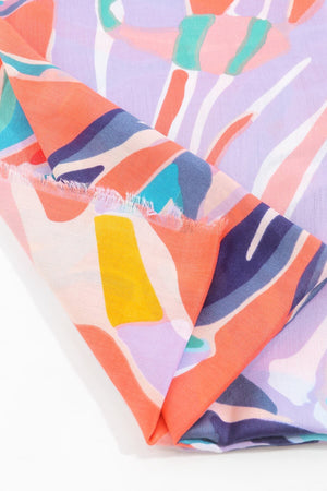 Carraig Donn Jungle Leave Scarf in Coral