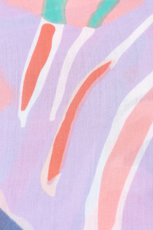 Carraig Donn Jungle Leave Scarf in Coral