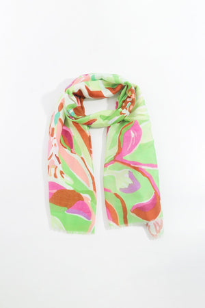 Carraig Donn Jungle Leave Scarf in Green