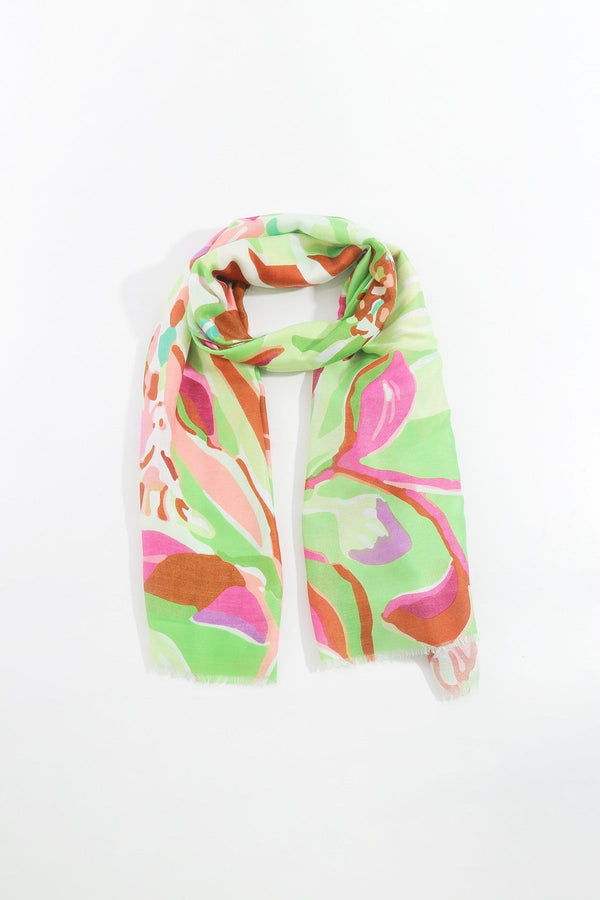 Carraig Donn Jungle Leave Scarf in Green
