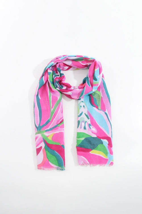 Jungle Leave Scarf in Pink