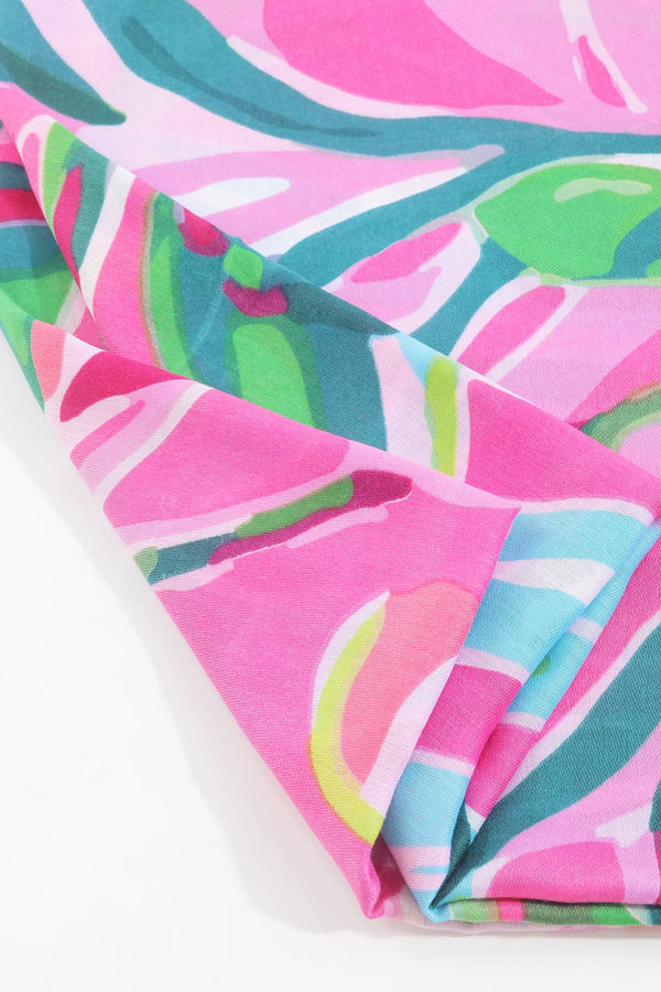 Carraig Donn Jungle Leave Scarf in Pink