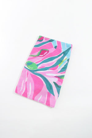 Carraig Donn Jungle Leave Scarf in Pink