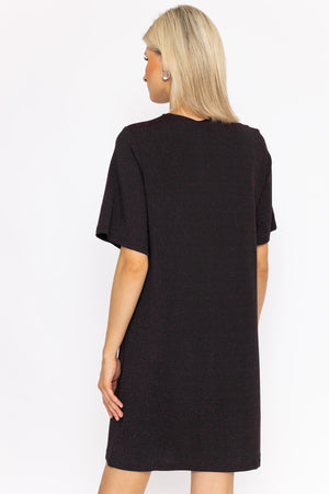 Carraig Donn Kanva Oversized Tee Dress in Pink Lurex