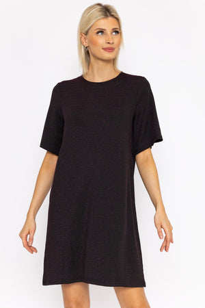Carraig Donn Kanva Oversized Tee Dress in Pink Lurex