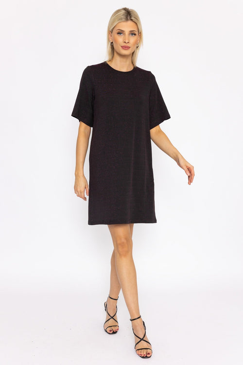 Kanva Oversized Tee Dress in Pink Lurex