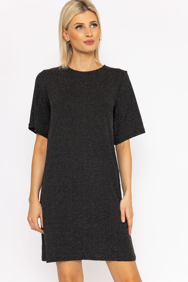 Carraig Donn Kanva Oversized Tee Dress in Silver Lurex