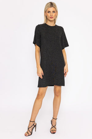Carraig Donn Kanva Oversized Tee Dress in Silver Lurex