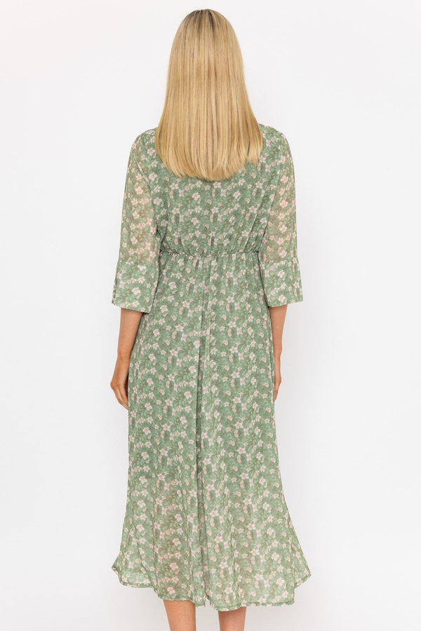Carraig Donn Kerry Midi Dress in Khaki Print