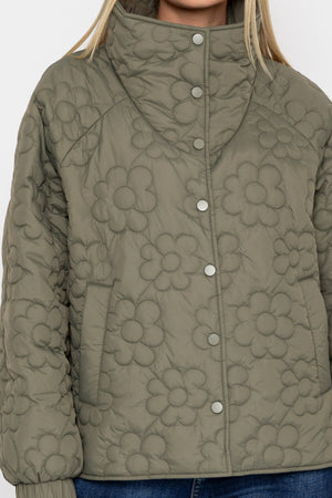 Carraig Donn Khaki Floral Quilt Boxy Jacket