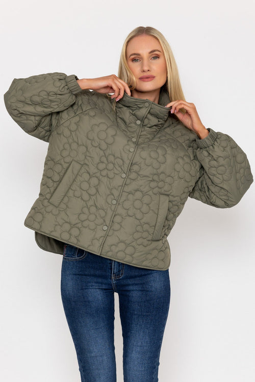Carraig Donn Khaki Floral Quilt Boxy Jacket