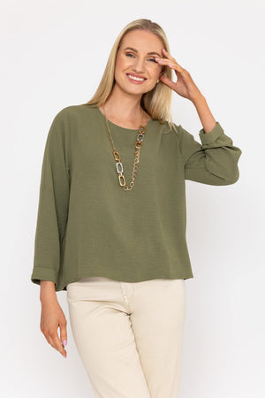 Carraig Donn Khaki Top with Necklace