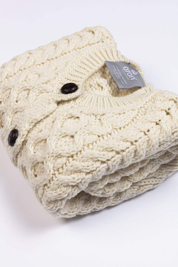 Carraig Donn Kids Aran Cardigan in Cream