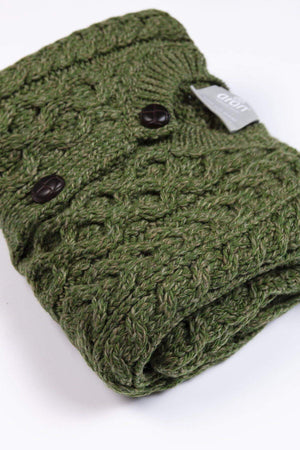 Carraig Donn Kids Aran Cardigan in Green