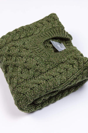 Carraig Donn Kids Aran Jumper in Green