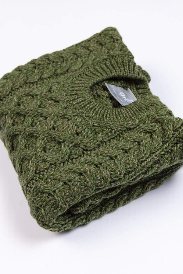 Carraig Donn Kids Aran Jumper in Green
