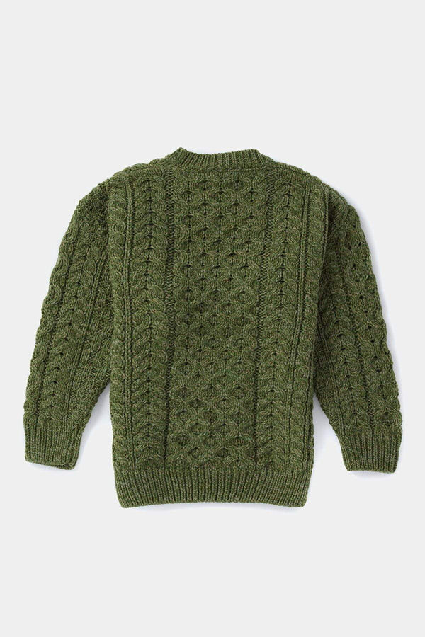 Carraig Donn Kids Aran Jumper in Green