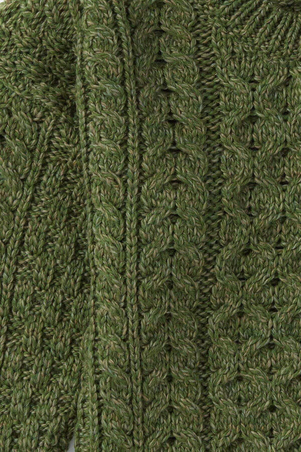 Carraig Donn Kids Aran Jumper in Green
