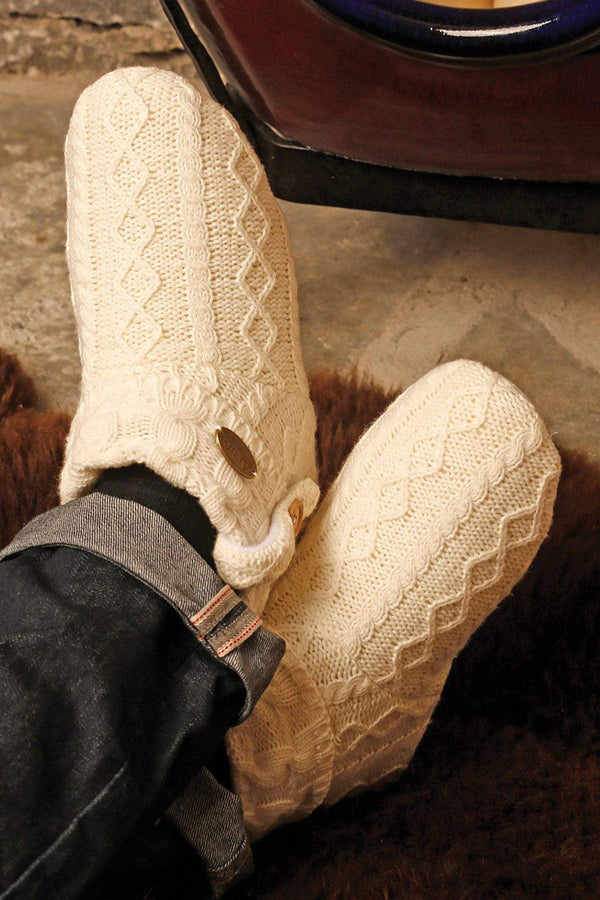 Carraig Donn Kids Cable Knit Boot Slippers