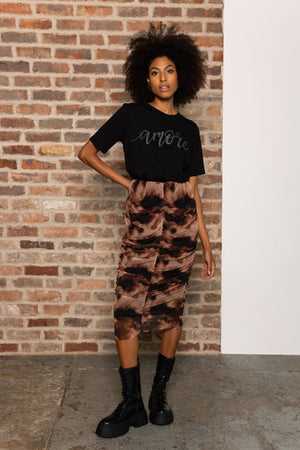 Carraig Donn Kimora Skirt in Brown Print