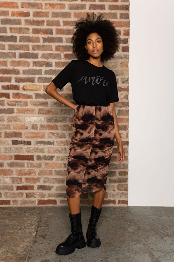 Carraig Donn Kimora Skirt in Brown Print