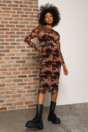 Carraig Donn Kimora Skirt in Brown Print