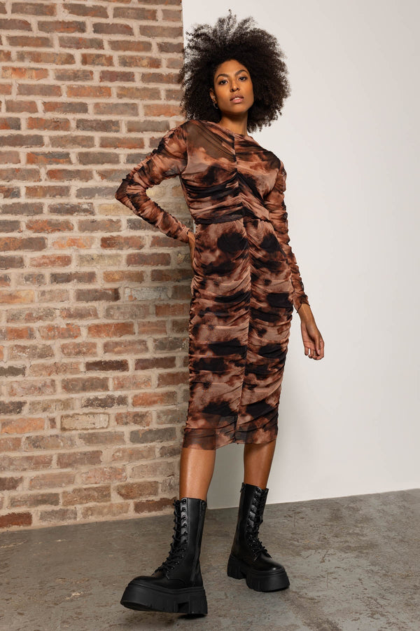 Carraig Donn Kimora Skirt in Brown Print