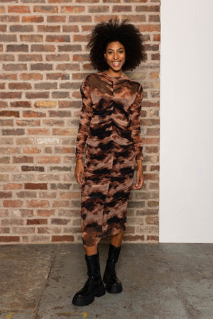 Carraig Donn Kimora Skirt in Brown Print