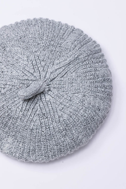 Knitted Beret in Grey